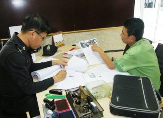 Mayor Itthiphol Kunplome’s attorney, Amnart Thiengthum, files a complaint with police.