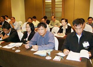 Election officials meet in Chonburi to discuss their responsibilities during election times.