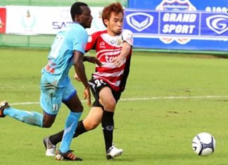 Pattaya United are seen in action against Air Force United in the Toyota Cup, Wednesday, July 11, at the Thupatemee Stadium in Ragsit. (Photo/Pattaya United)