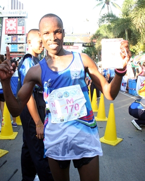 Pattaya Marathon winner Lawrence Kiptoo Saina.