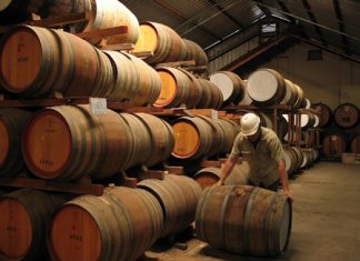 Part of Angove’s fortified wine solera system.