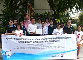 As part of their continuing CSR project for children in the community, dentists from the Bangkok Hospital Pattaya set up a mobile dental clinic at the Father Ray Foundation recently where children were given dental check-ups and treatment.