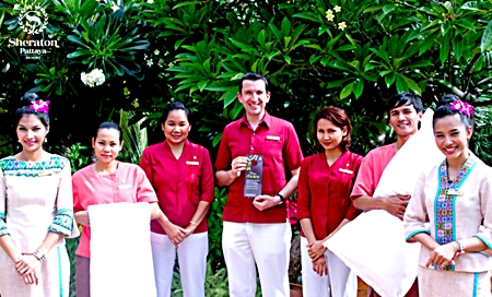 Michael Delargy, General Manager of the Sheraton Pattaya Resort invites associates and guests to participate in the “Make a Green Choice (MAGC)” program. MAGC is part of Starwood’s sustainability program, in order to reduce water consumption, energy usage and help keep chemicals out of our environment. Michael said, “By declining housekeeping services for just one night, together we can save almost 40 gallons of water, enough electricity to run a laptop for 10 hours, 25,000 BTUs of natural gas and 7 oz. of chemicals.”