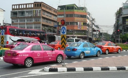 “Comfortable” Bangkok taxis. 