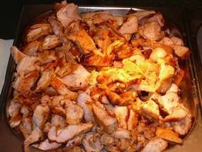 The roast pig is incredibly enticing.