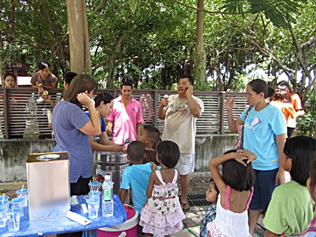 Ice cream is always a treat for youngsters on special days like this.