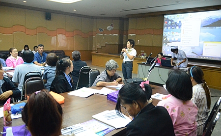 Buppa Songsakulchai of the Pattaya Public Health Department trains 97 area residents to become village health volunteers. 