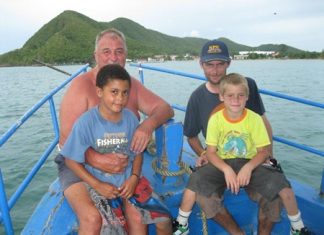 Paul, Sean, Neil and Bradley enjoy their day out at sea.