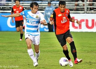 Pattaya United in action against Chaingrai United at the Nongprue Stadium in Pattaya, Saturday, July 28. (Photo/Pattaya United)