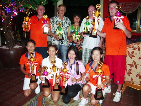 July league winners with their trophies. 