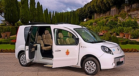 Electric Popemobile. 