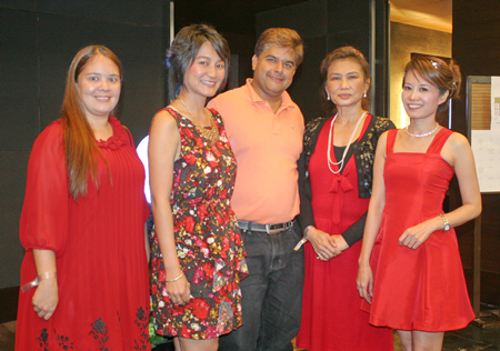A thorn between several roses? Tony Malhotra (center) is flanked by Anna Petchawee, Umaporn Rachatawattanagul, Nittaya Patimasongkroh and Praichit Jetpai.
