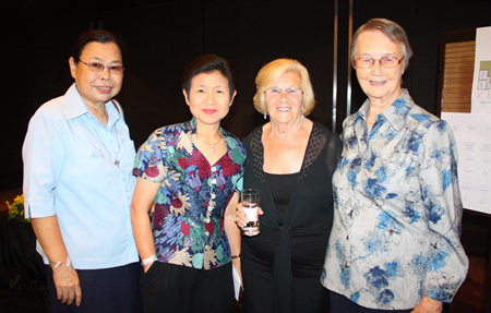 Sister Ganyanee, rep from the Marriot, Pat Warner and Sister Joan from Jesters’ main beneficiary, the Fountain of Life Center.