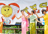 Girls from Ban Jing Jai Orphanage perform a traditional Thai dance after the rain stopped and the sun came out at the fair last year.