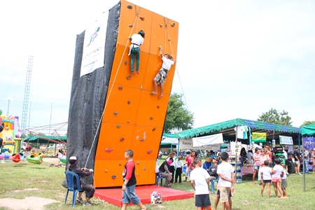 The climbing wall is great fun and exercise, too.