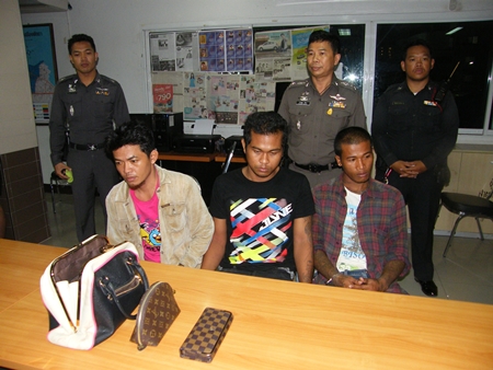 These three men allegedly beat and robbed a transvestite after a night of drinking in Pattaya. 