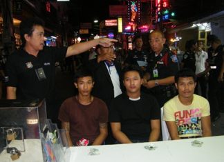 Bunrit Chomthaworn, Anek Chimsa and Pongsak Ukraihongsa were held for allegedly grabbing and threatening a foreign tourist who refused to pay for parking in a free parking area.
