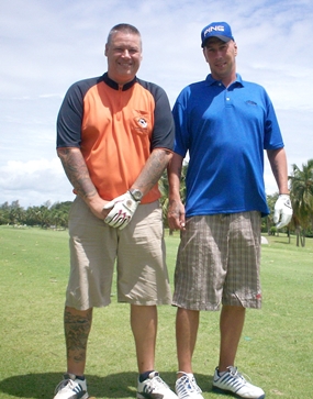 Buff (left) on his debut with the Bunker Boys and fellow new boy Thomas. 
