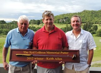 Winner Keith Allen, centre, flanked by runners-up Barry McIntosh, left, and Dave Branigan.