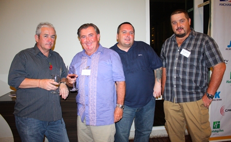 (L to R) Terry Schofield from Orion Litigation, Kevin Johnson from Pattaya Realty, Stephen Atkins, Manager of European Security Concepts and David Johnson, Logistic Coordinator Superintendent (Thailand), RCR - Solomon Ore Processing Facilities Project.