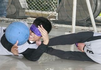 Goalball. A popular sport amongst the blind students.