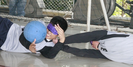 Goalball. A popular sport amongst the blind students. 
