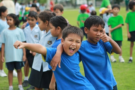 We did it! Students celebrate a victory. 