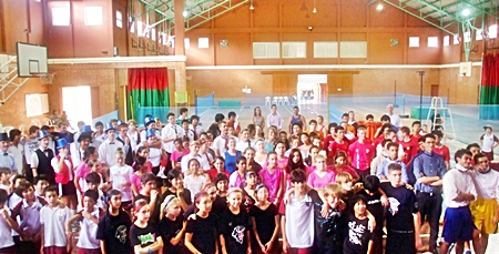 All of the teams listen to the rules and gear themselves up for some dodge ball. 