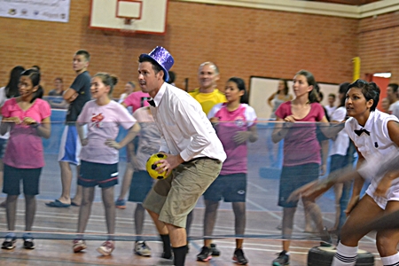 Staff took part in the fun of the games alongside students. 