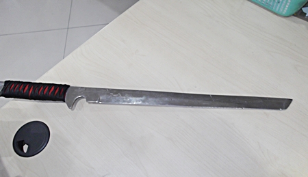 One of the assailants dropped this knife during the fight. 