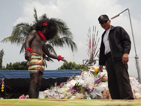 The food used in the ceremony is distributed to local villagers, known as the Ching Pret ceremony.
