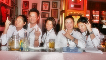 Staff celebrates Hard Rock’s 11th year in Pattaya. 