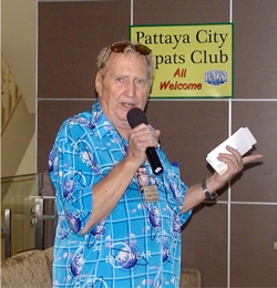 Hawaii Bob updates members on the activities of Frugal Freddy for the week, and reminds all to get their ads in for his free classifieds, which go out each month.