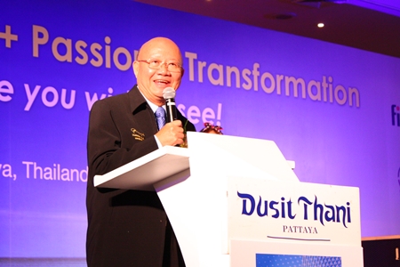Deputy Mayor Wattana Janthaowranont, opens the Asia Fitness Convention 2012 at the Dusit Thani Hotel, Pattaya, Friday, Oct. 19.