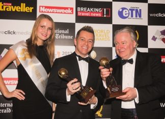 Receiving the awards from Mr.Graham E. Cooke - President & Founder of WTA on behalf of the Six Senses properties receiving WTA Awards is Jamie Crisp – Director of Sales, Six Senses & Evason Hua Hin