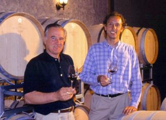 Hugo Casanova and his son taste the latest vintage