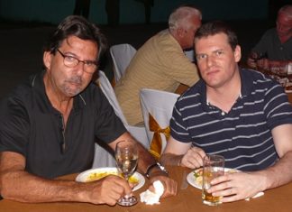 Lex Granaada and Dylan Counsel enjoy the opening party.