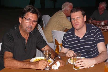 Lex Granaada and Dylan Counsel enjoy the opening party.