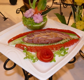 The Thai artistic eye makes each dish a work of art, including the duck breast shown here.