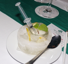 Chef Luis assured the guests that the hypodermics were all new!