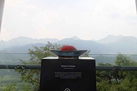 We laid one of our wreaths next to this monument at Hellfire Pass.