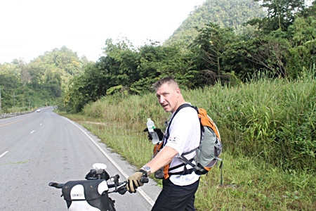 Nobody said it would be easy, Frank climbed 1,300m in elevation on day one.