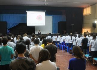 A minute’s silence was led by Principal Dr Stuart Tasker.
