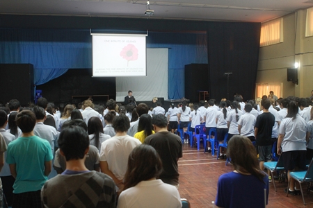 A minute’s silence was led by Principal Dr Stuart Tasker. 