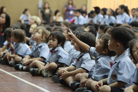 Even the youngest students from GIS paid their respects at a special assembly. 