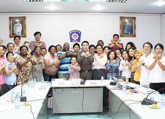 An international contingent of committee members from Save the Children Sweden meets in Banglamung to review local efforts to protect women and children from physical and mental abuse.