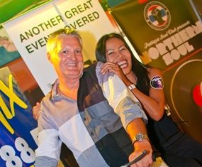 Johnny Diamond and Noy “ride the Vespa”.