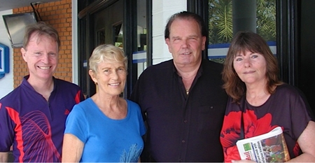Member Ren, Chair Pat, John Ryan and his wife chat after the meeting.