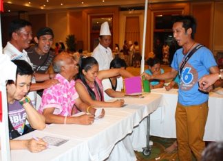 Employees play a wild and crazy game of bingo to raise money for the Dusit Smile project & Operation Smile Thailand.
