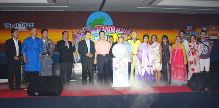 Executives kick off this year’s Dusit Thani Hotel staff party.